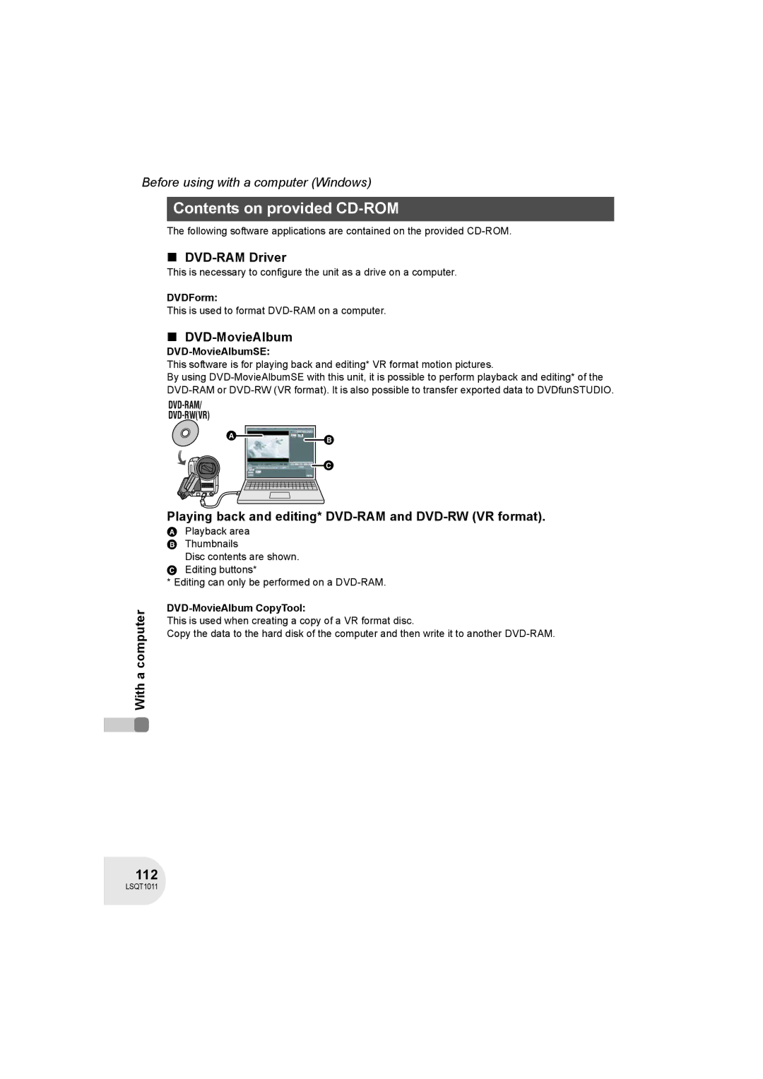 Panasonic VDR-D300 operating instructions Contents on provided CD-ROM 