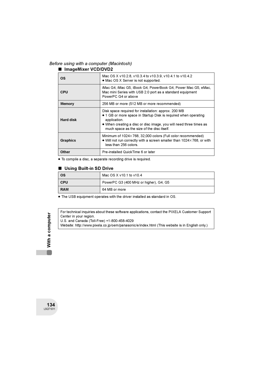 Panasonic VDR-D300 operating instructions 134, With a computer Using Built-in SD Drive 