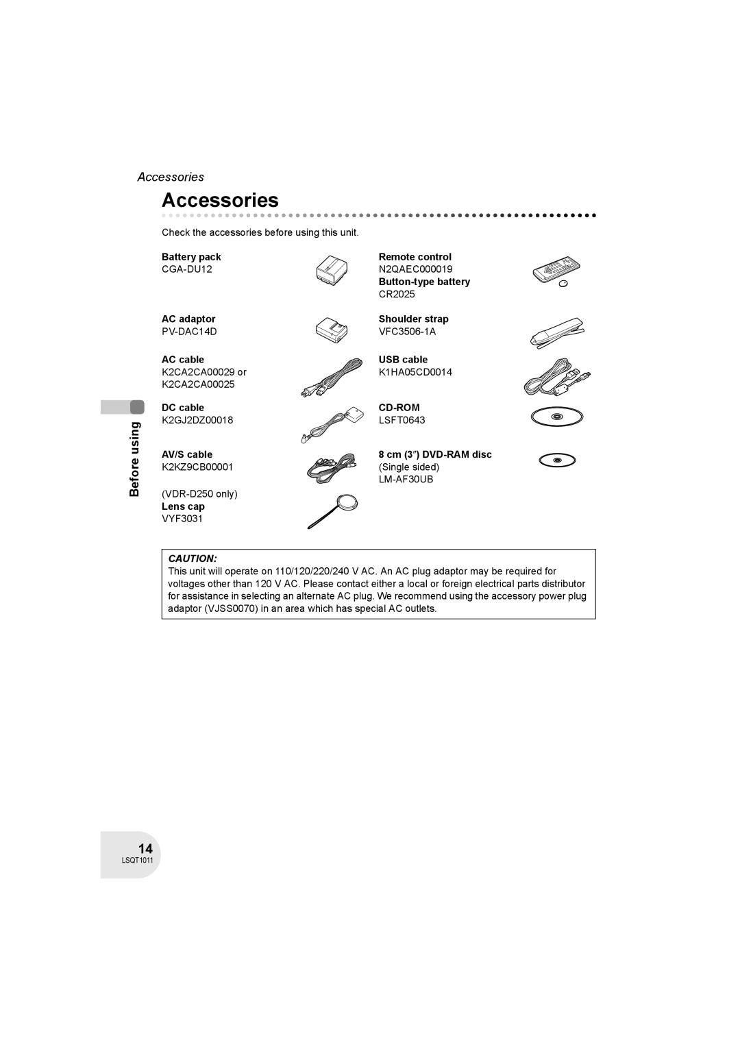 Panasonic VDR-D300 operating instructions Accessories, Cd-Rom 