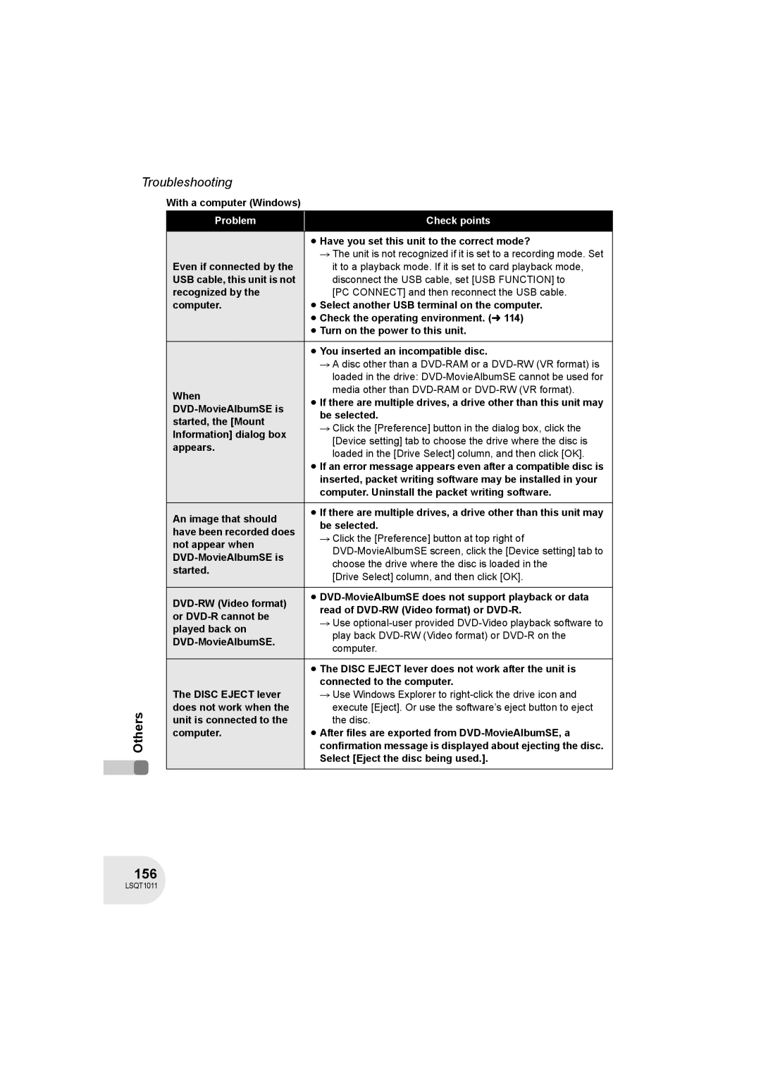 Panasonic VDR-D300 operating instructions 156 