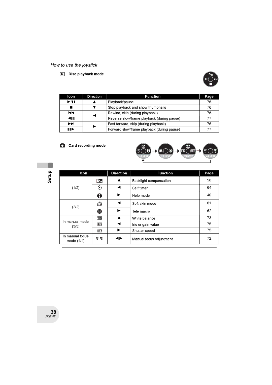 Panasonic VDR-D300 operating instructions Disc playback mode, Manual focus adjustment Mode 4/4 