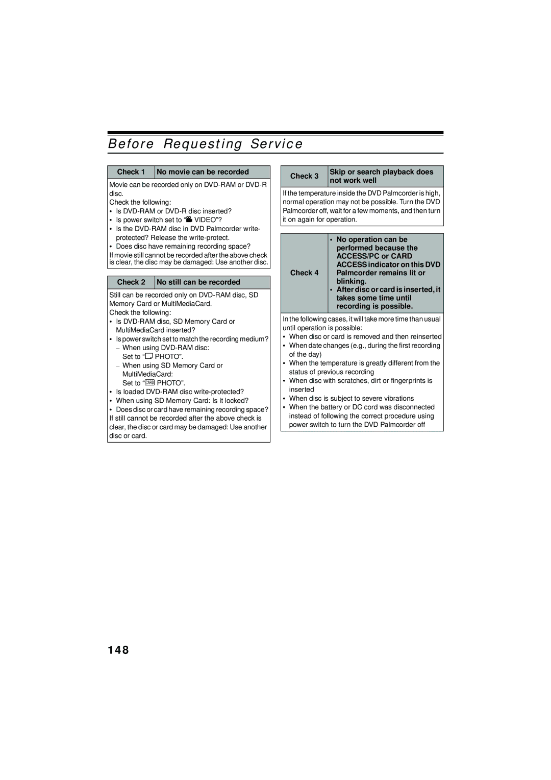 Panasonic VDR-M30PP operating instructions 148 