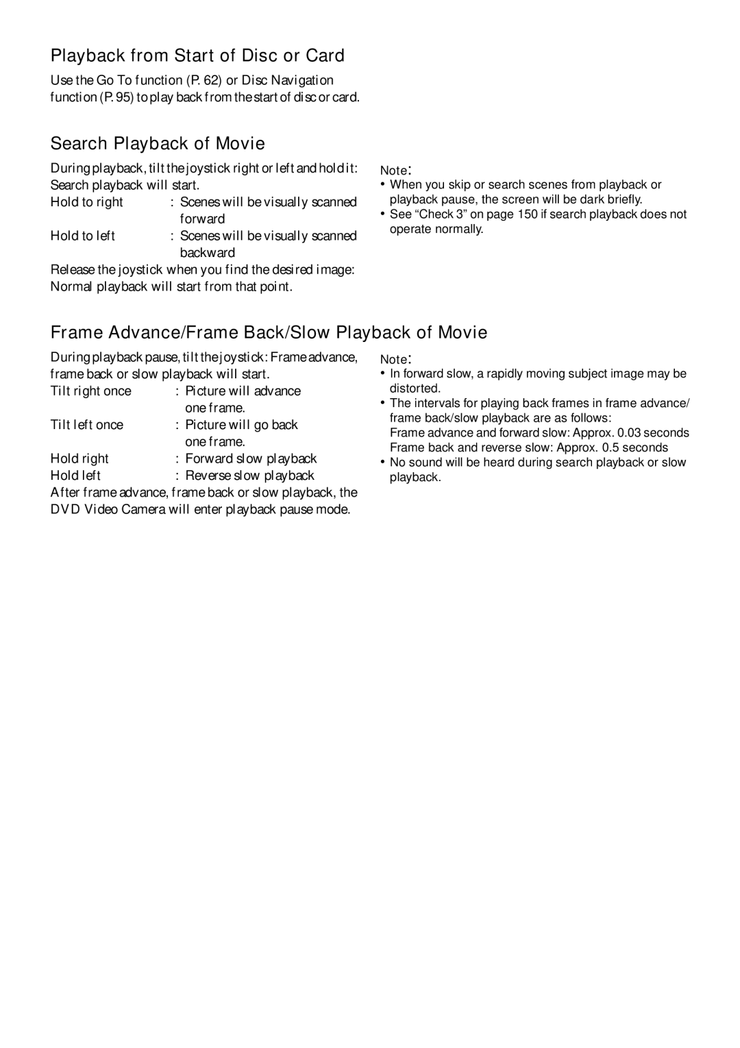 Panasonic VDR-M50PP, VDR-M70PP operating instructions Playback from Start of Disc or Card, Search Playback of Movie 