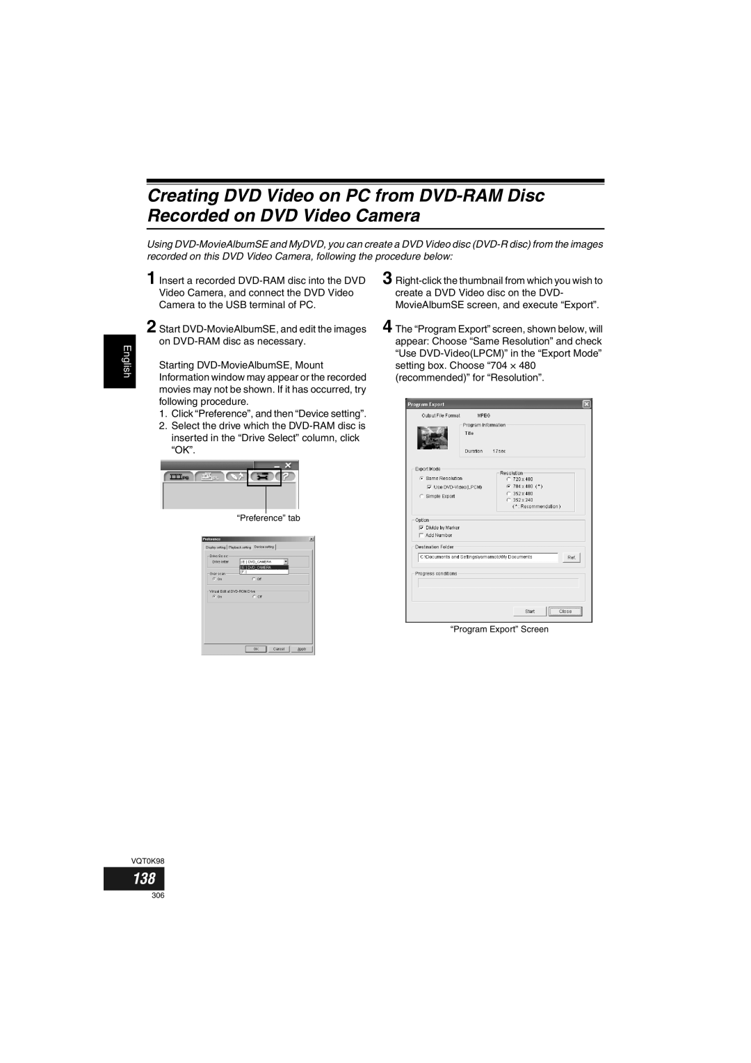 Panasonic VDR-M70GC user service 138 