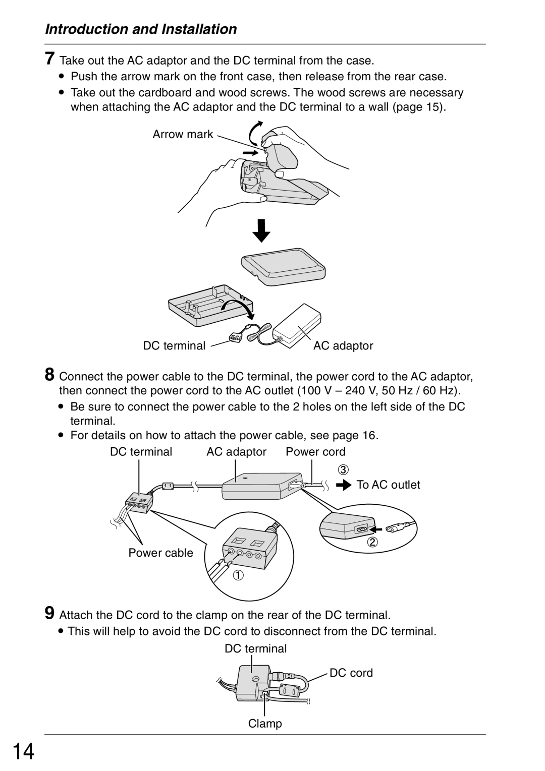 Panasonic VL-GM001 installation and operation guide Introduction and Installation 