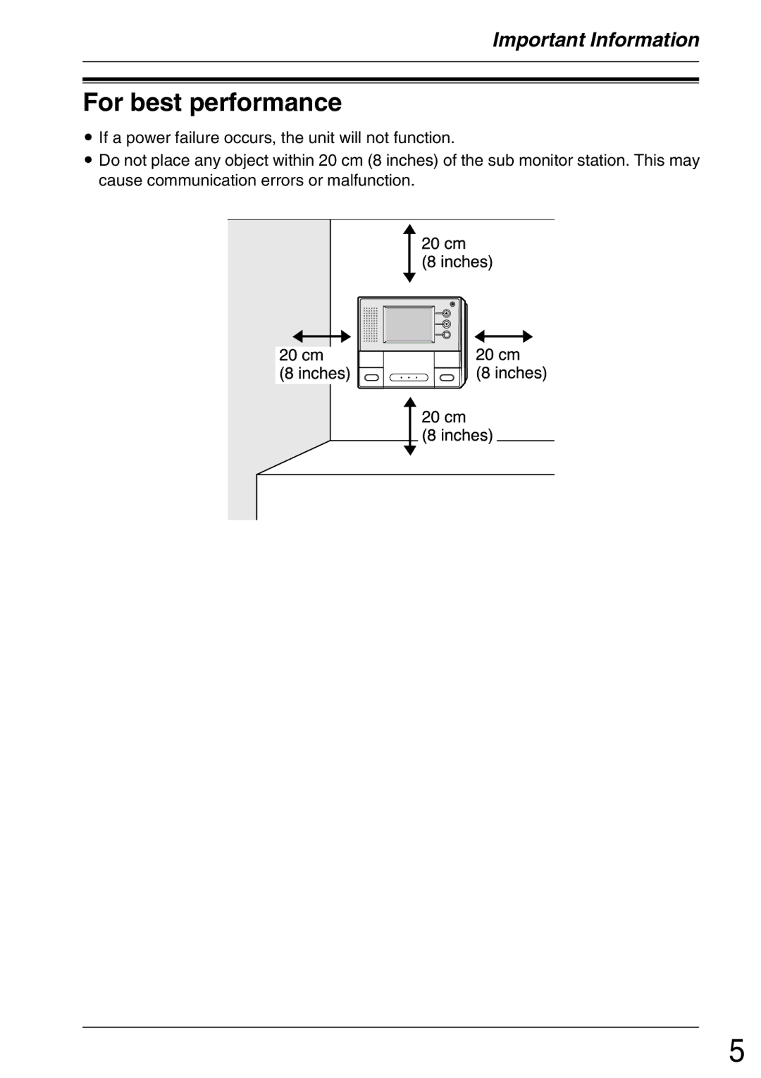 Panasonic VL-GM001 installation and operation guide For best performance 