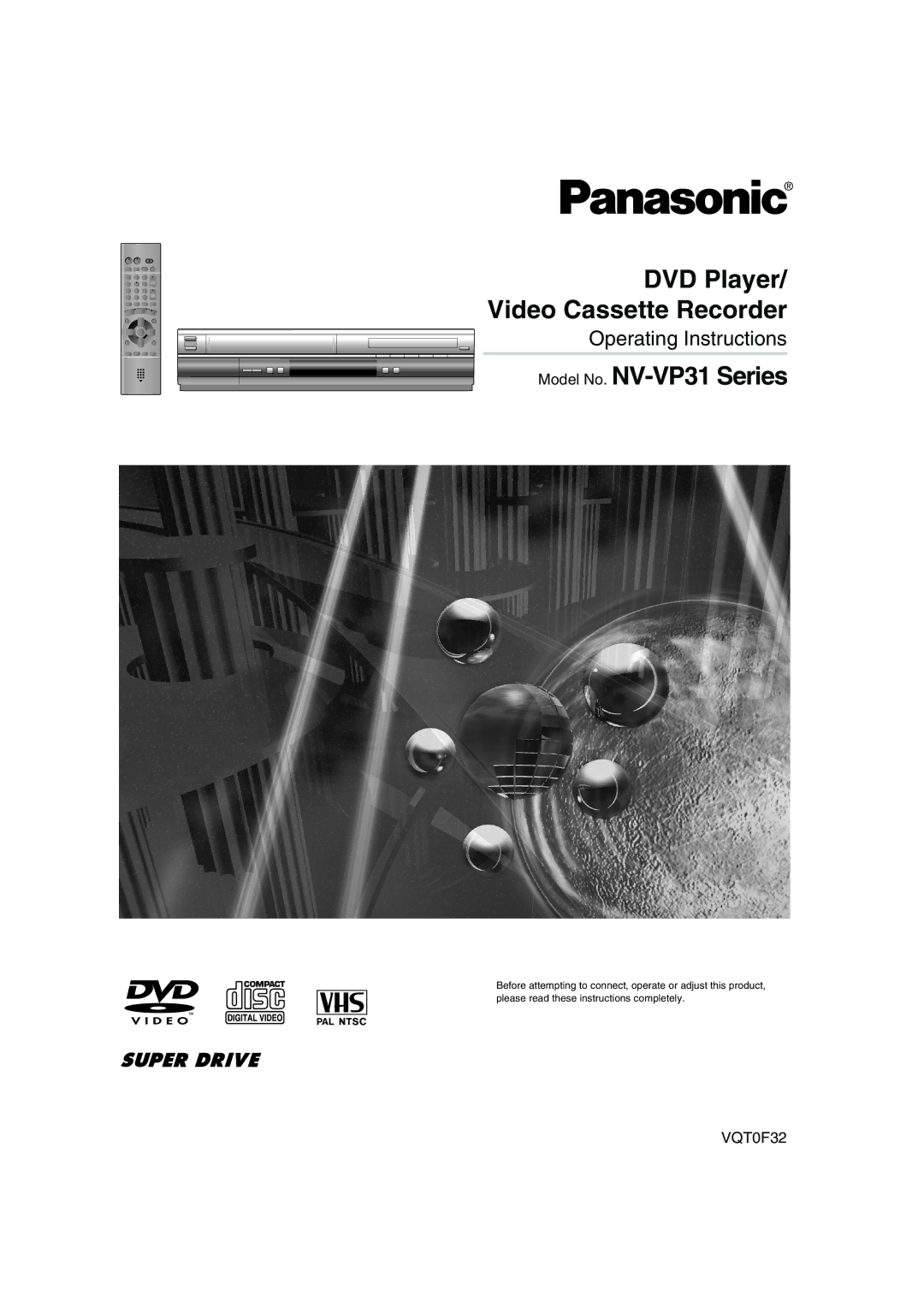 Panasonic VP-31GN manual DVD Player Video Cassette Recorder 