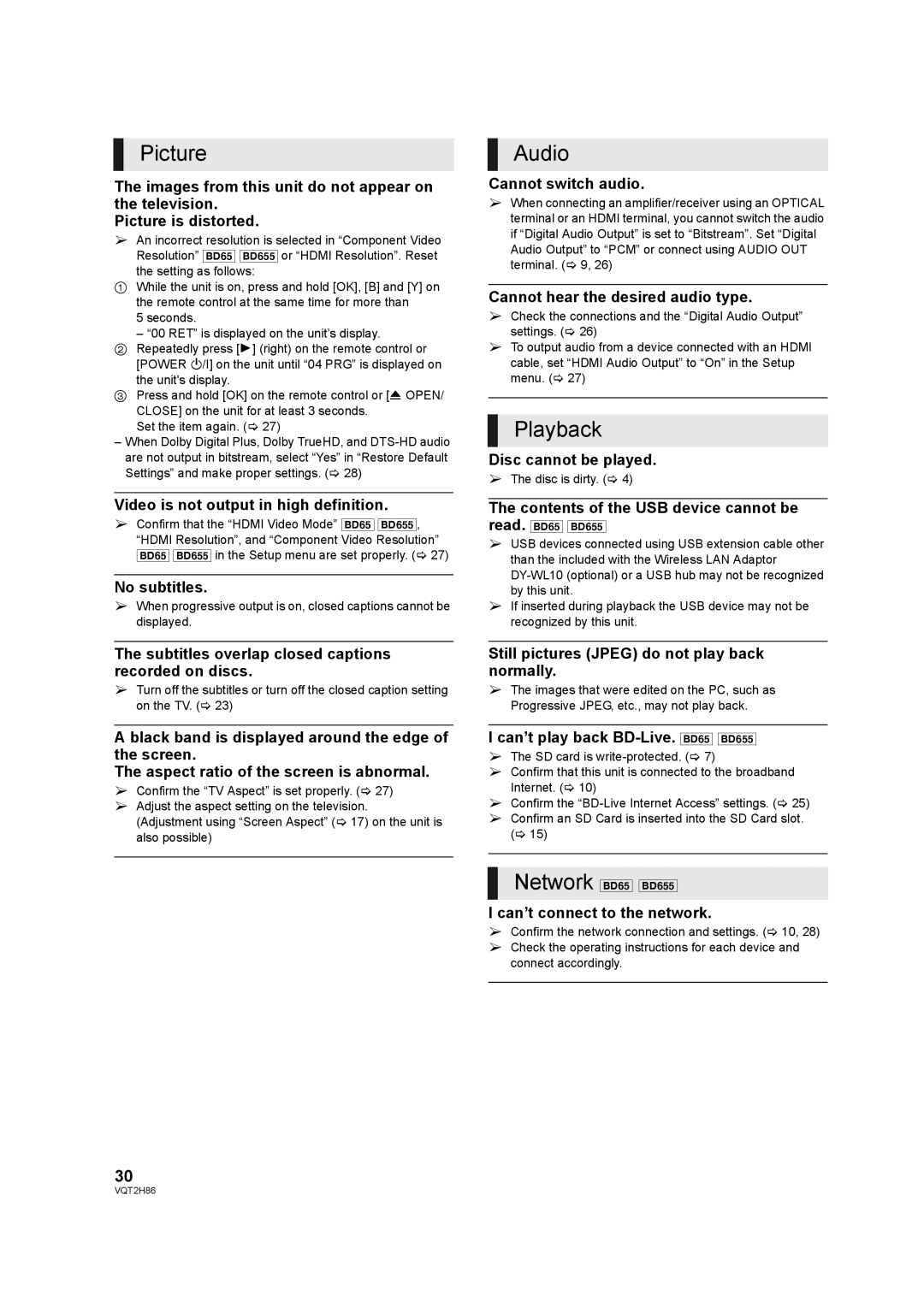 Panasonic DMP-BD655, VQT2H86-1, DMP-BD45 operating instructions Picture, Playback 