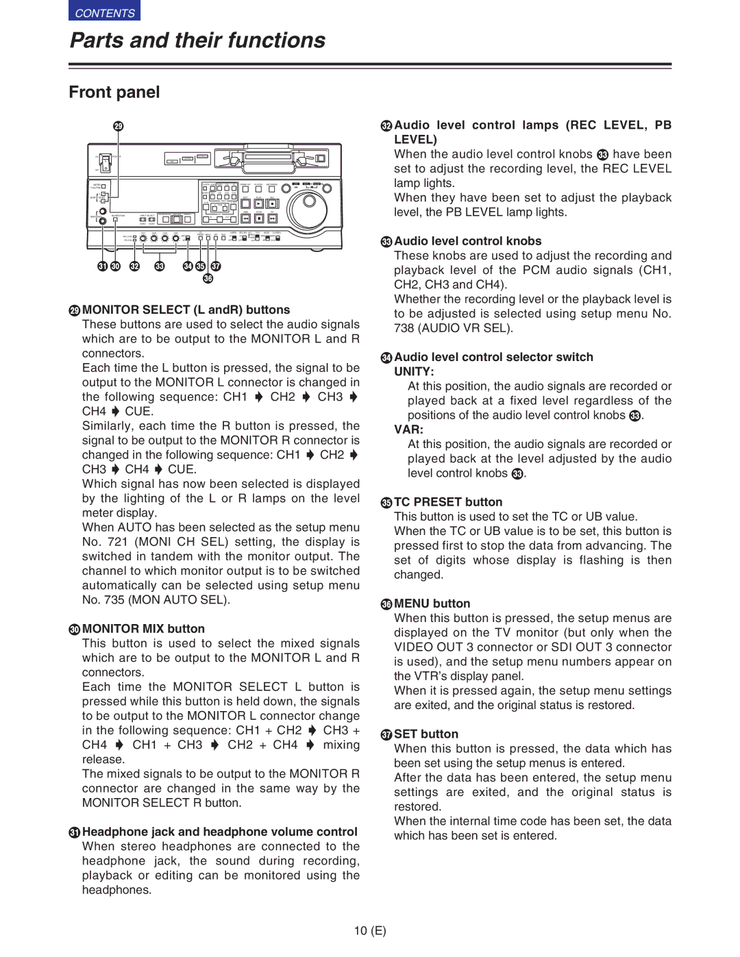 Panasonic VQT9958 operating instructions Unity, Var 