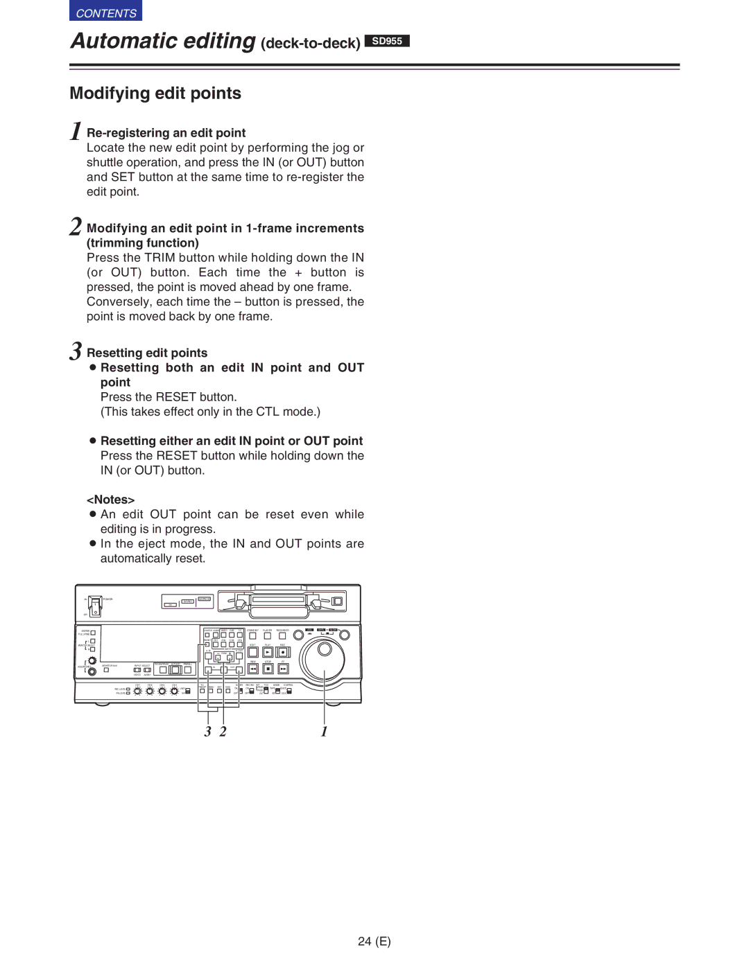 Panasonic VQT9958 operating instructions Modifying edit points, Re-registering an edit point 