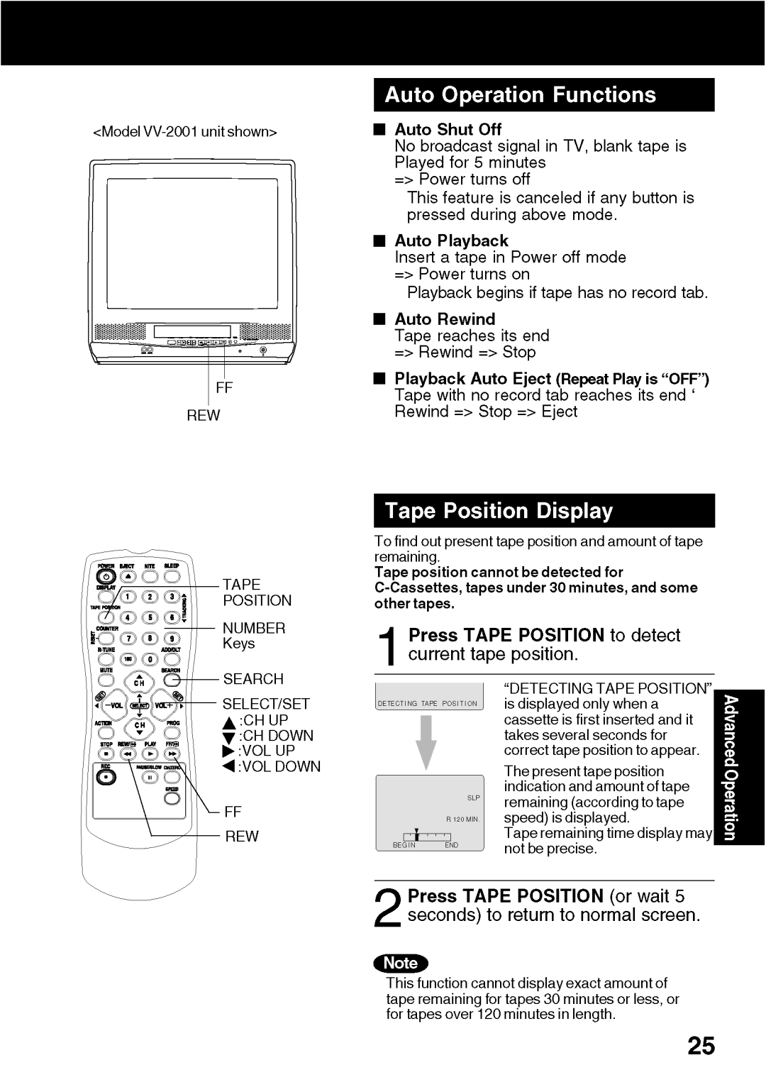 Panasonic VV-1301 operating instructions 