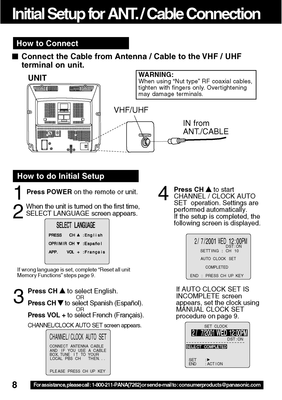 Panasonic VV-1301 operating instructions 