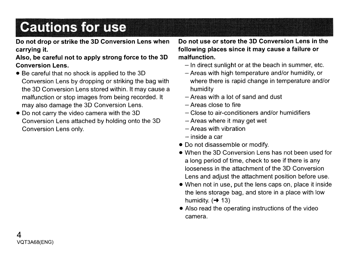 Panasonic vw-clt1 owner manual VQT3A68ENG 