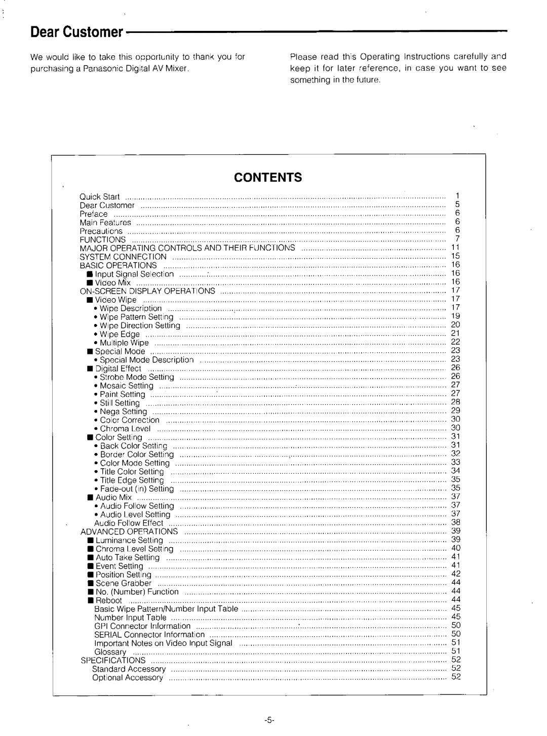 Panasonic WJ-AVE55 manual 