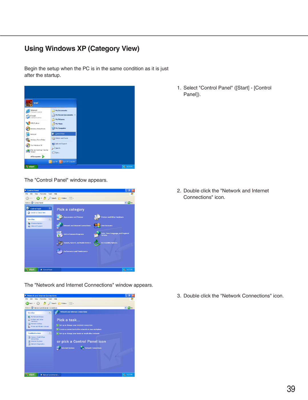 Panasonic WJ-GXD900, WJ-GXE900 manual Using Windows XP Category View 