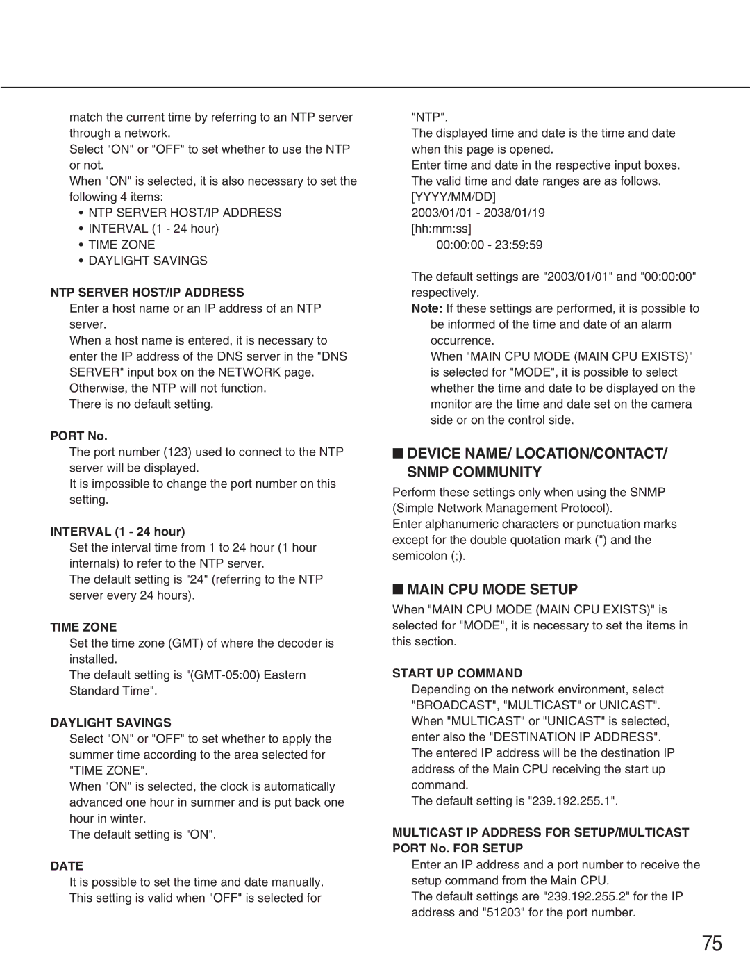 Panasonic WJ-GXD900, WJ-GXE900 manual Device NAME/ LOCATION/CONTACT/ Snmp Community 