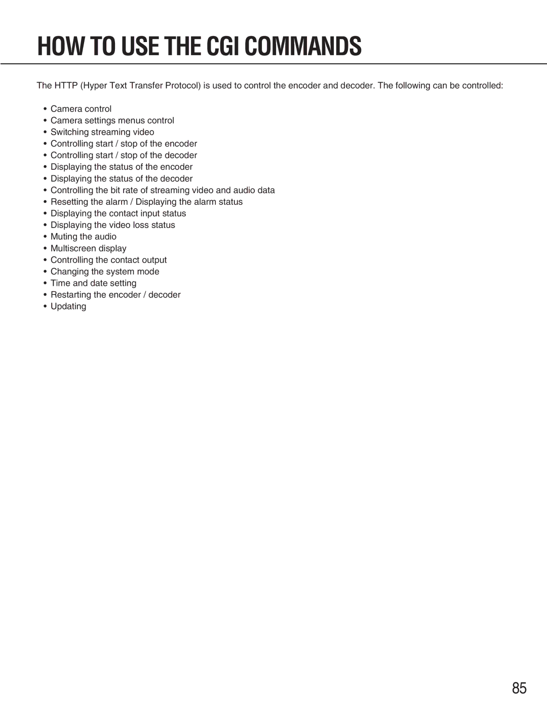 Panasonic WJ-GXD900, WJ-GXE900 manual HOW to USE the CGI Commands 