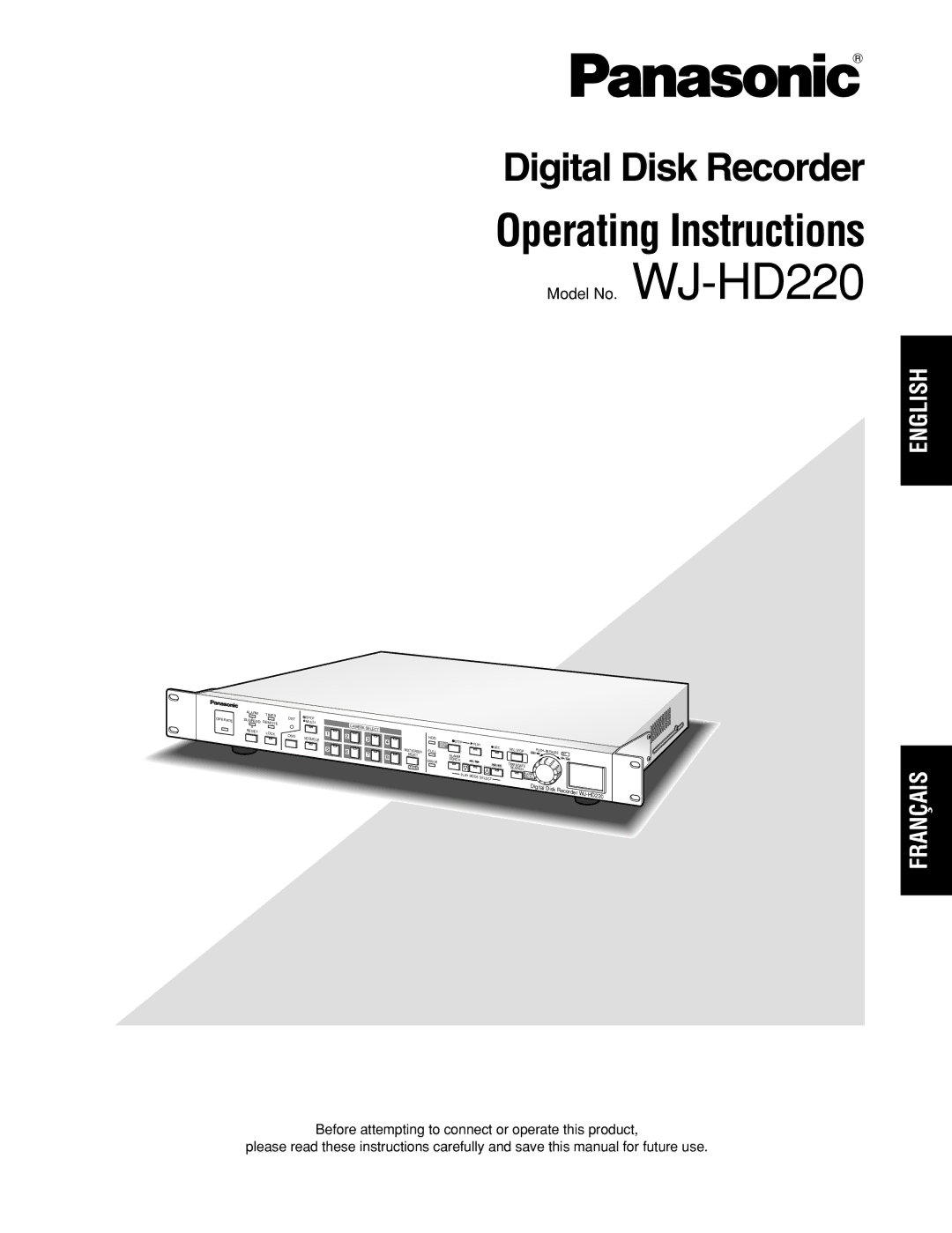 Panasonic WJ-HD220 manual Operating Instructions 