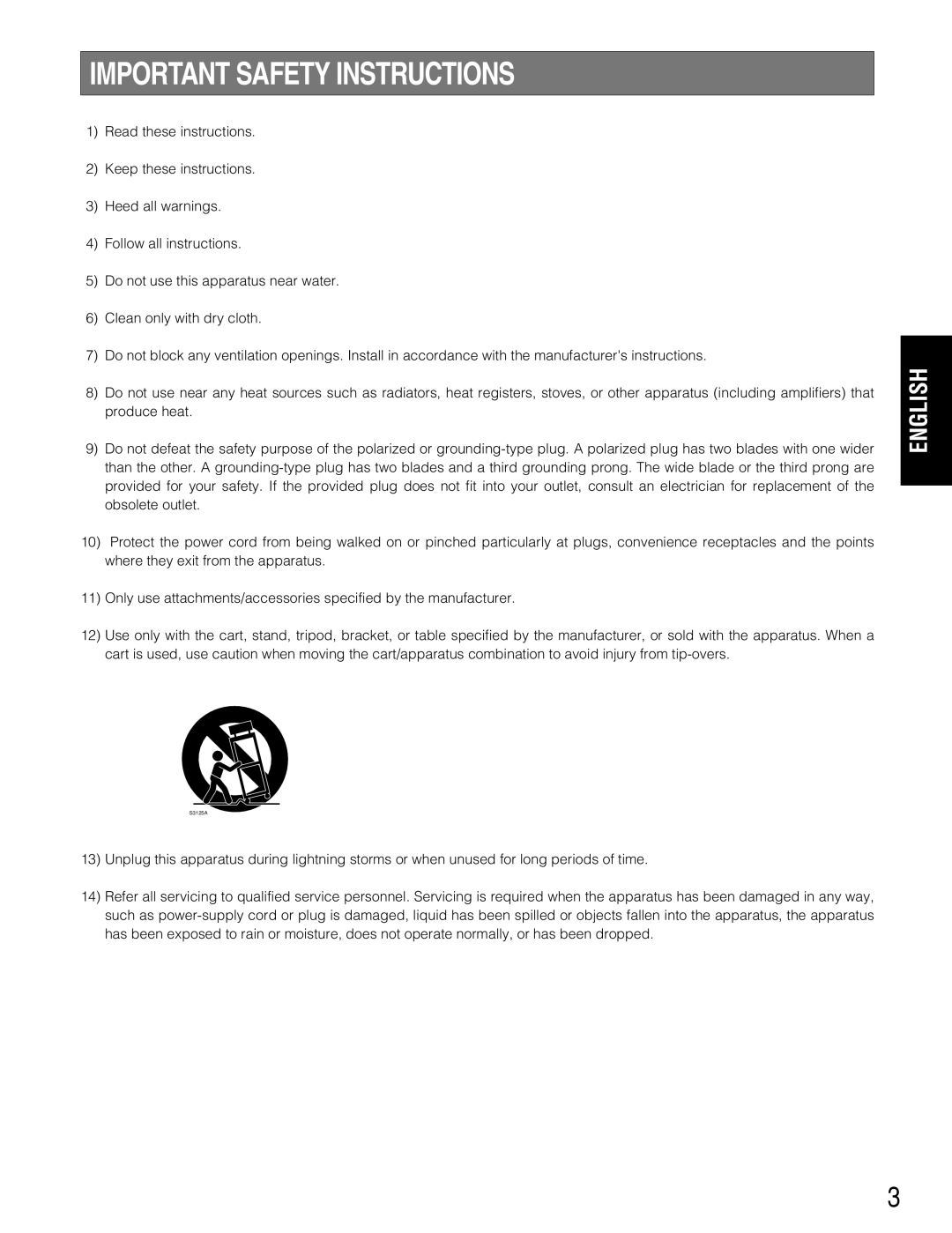 Panasonic WJ-HD220 manual Important Safety Instructions 