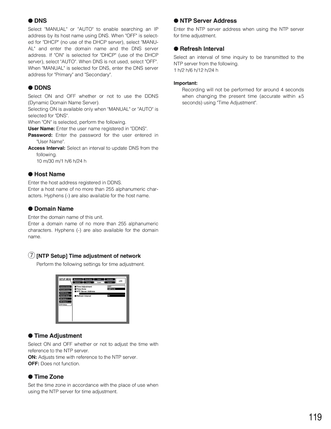 Panasonic WJ-HD309 manual 119 