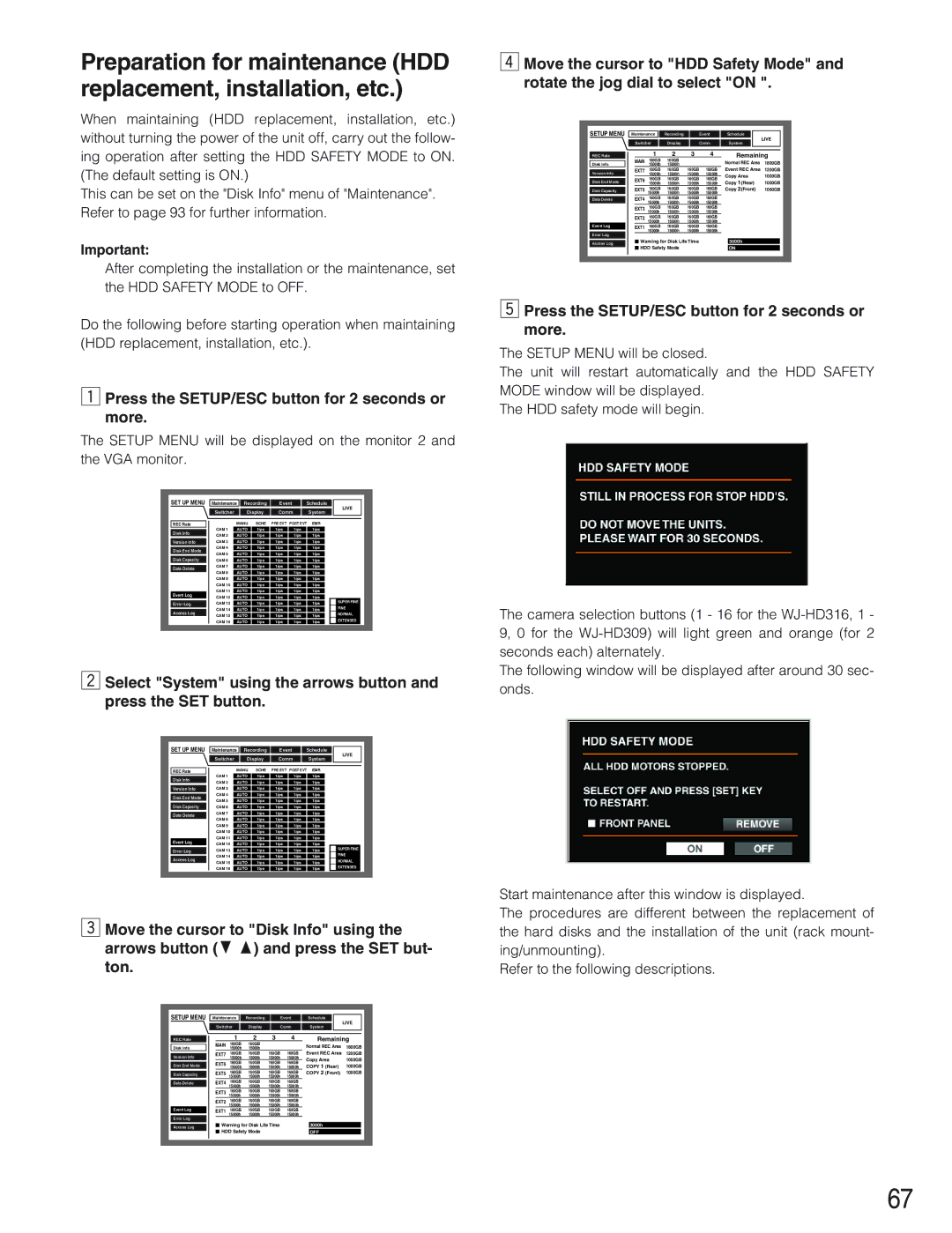 Panasonic WJ-HD309 manual Following window will be displayed after around 30 sec- onds 