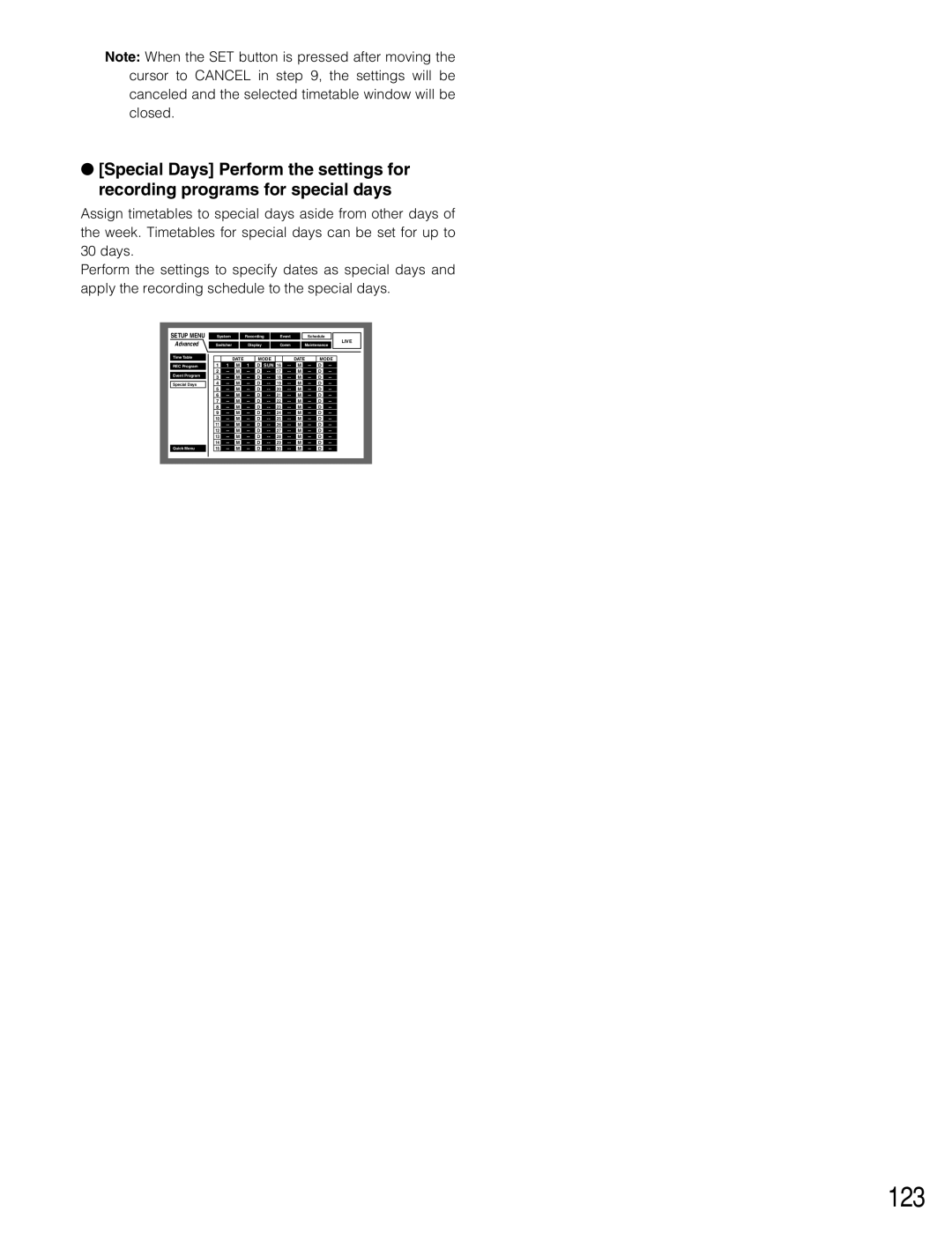 Panasonic WJ-HD316A, WJ-HD309A operating instructions 123 