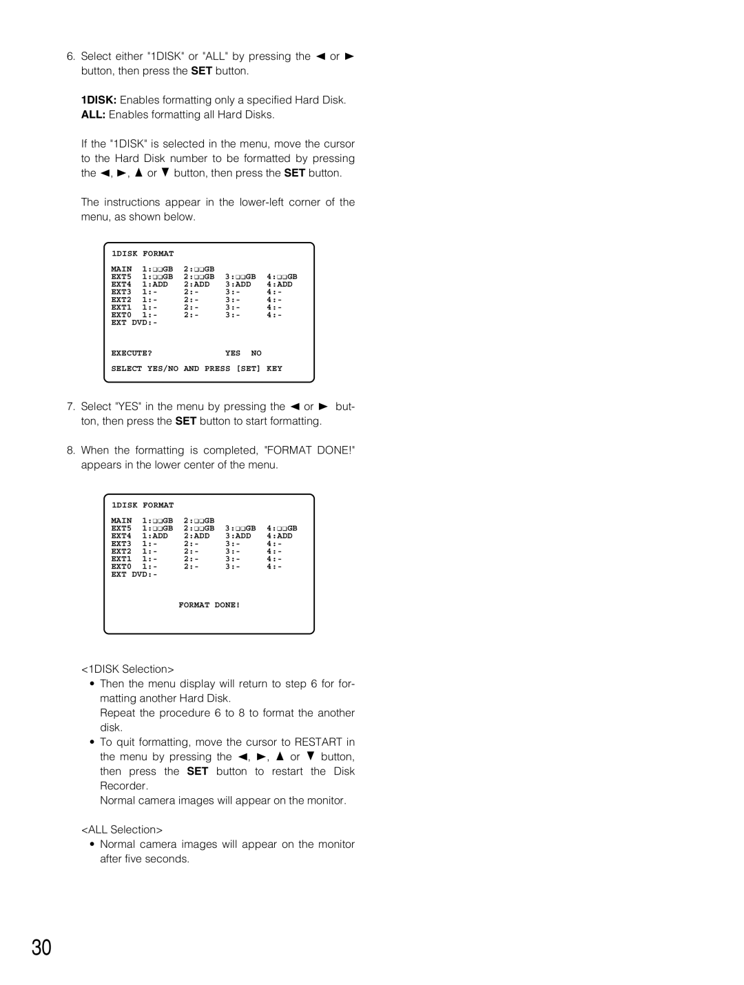 Panasonic WJ-HD500B manual 1DISK Format 