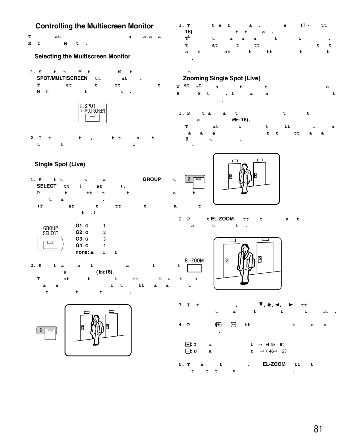 Panasonic WJ-HD500B manual Controlling the Multiscreen Monitor, Selecting the Multiscreen Monitor, Zooming Single Spot Live 