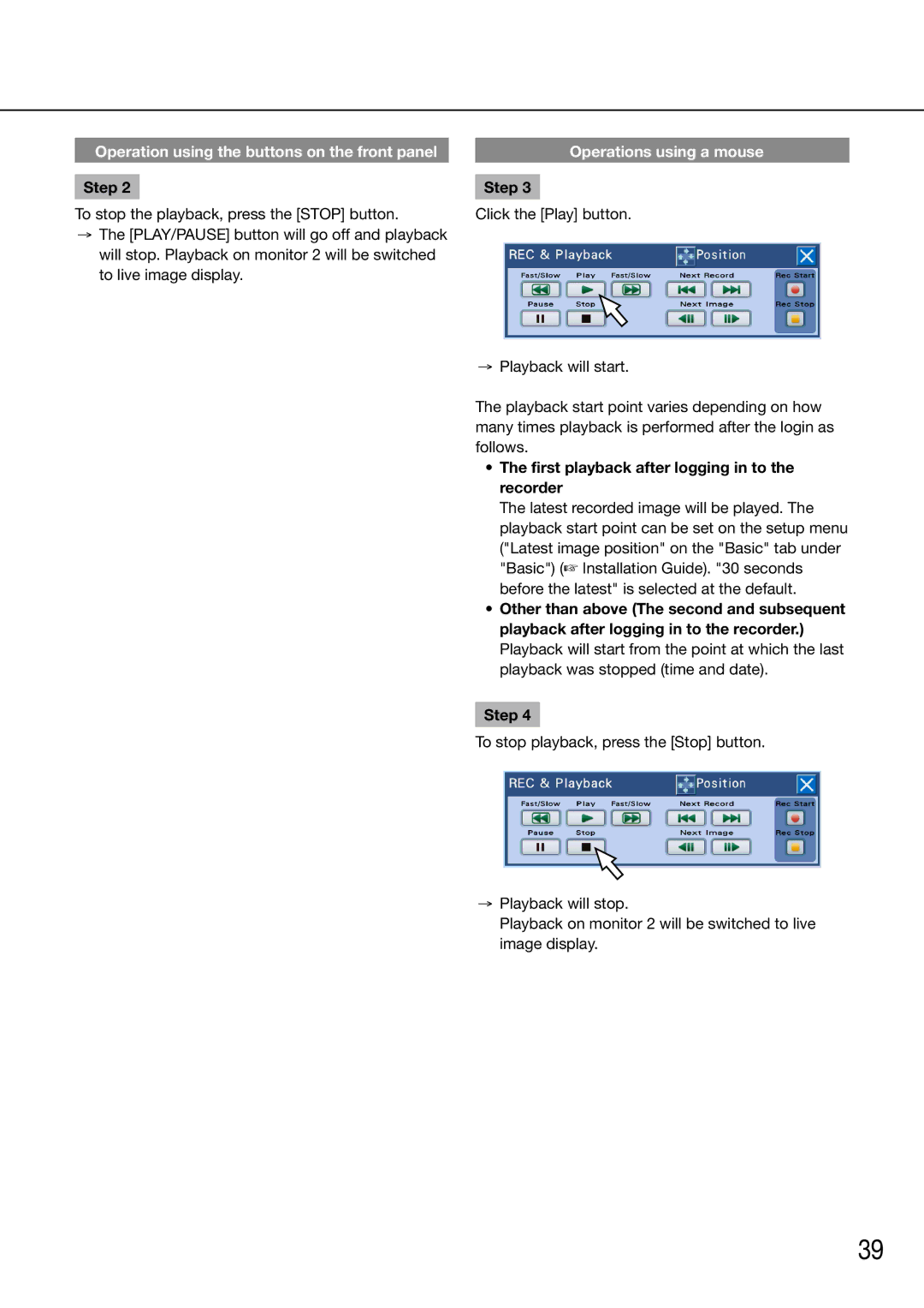 Panasonic WJ-HD716K/G, WJ-HD616K/G manual Operation using the buttons on the front panel 