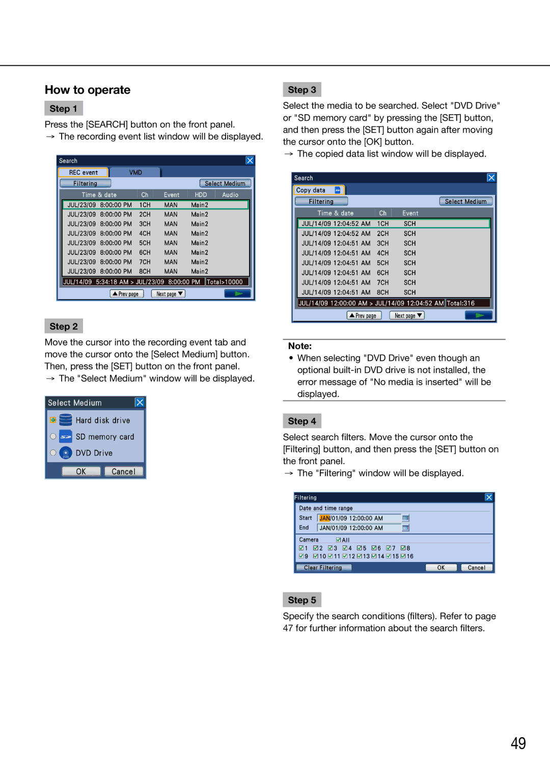 Panasonic WJ-HD716K/G, WJ-HD616K/G manual How to operate 