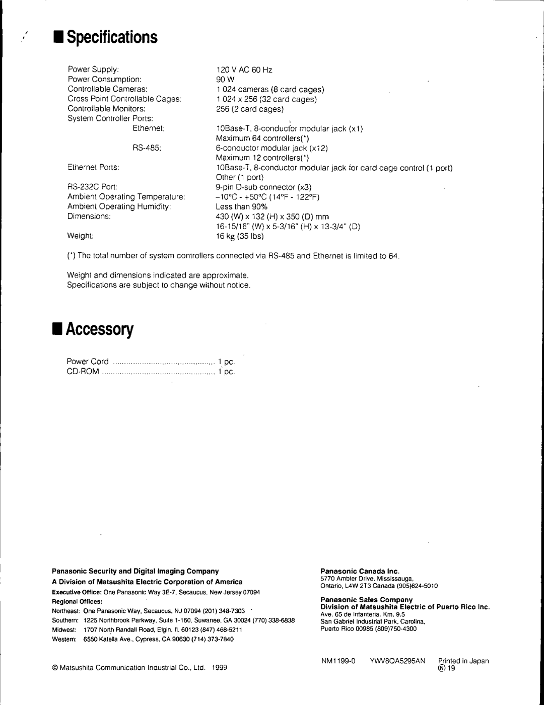 Panasonic WJ-MPU855 manual 