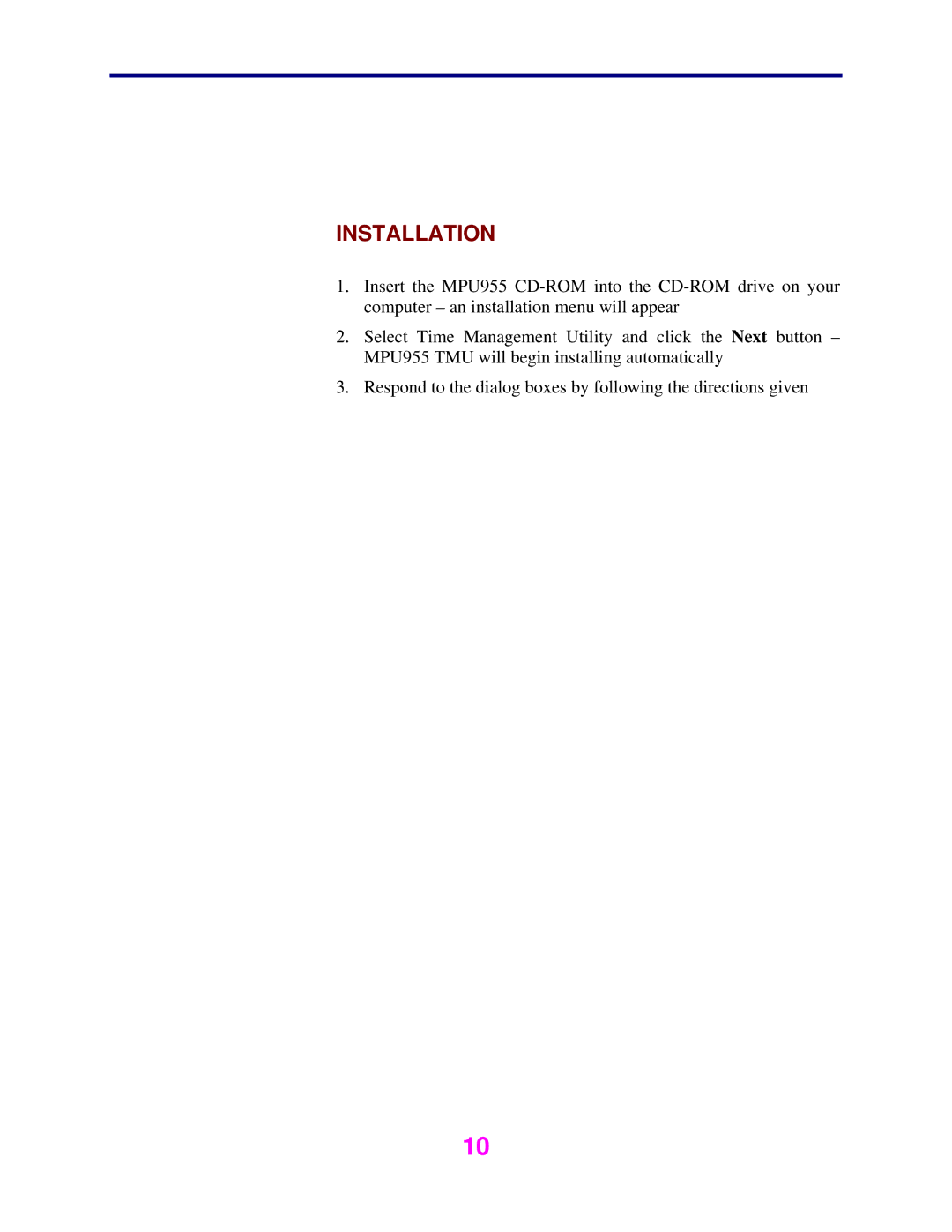 Panasonic WJ-MPU955 manual Installation 