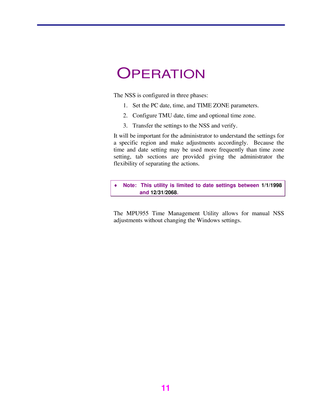 Panasonic WJ-MPU955 manual Operation 