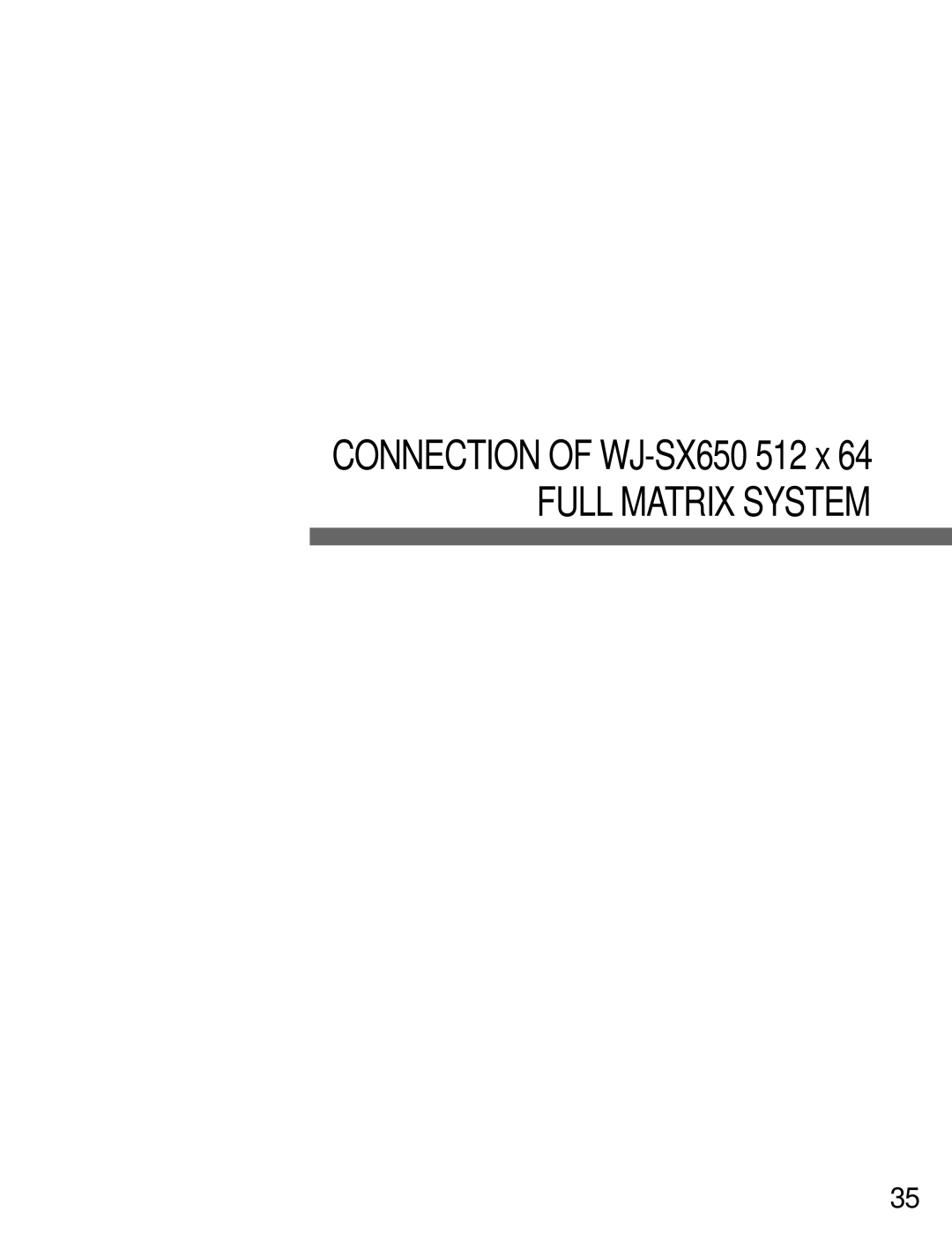 Panasonic WJ-MPU955A manual Full Matrix System 