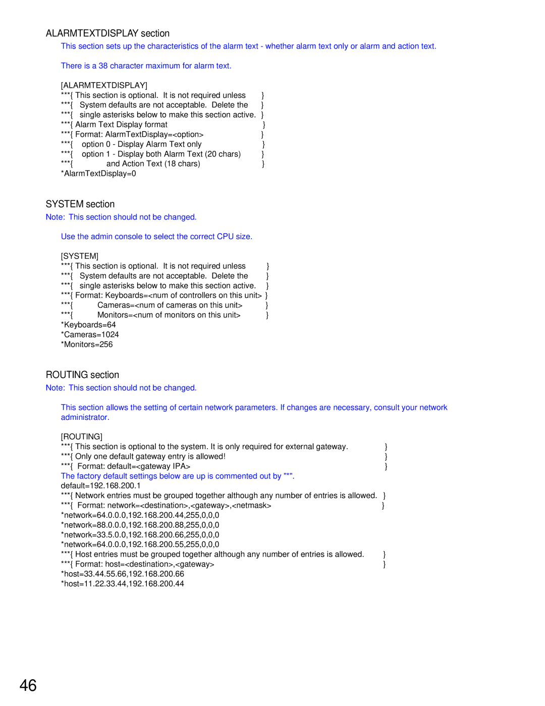 Panasonic WJ-MPU955A manual Alarmtextdisplay section, System section, Routing section 