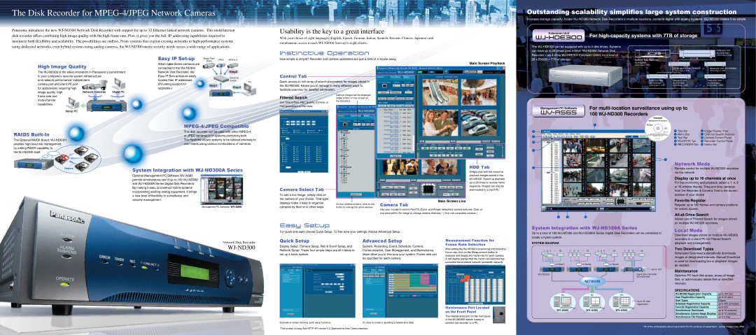 Panasonic WJ-ND300 manual Display up to 16 channels at once, Favorite Register, All-at-Once Search, Two Download Types 