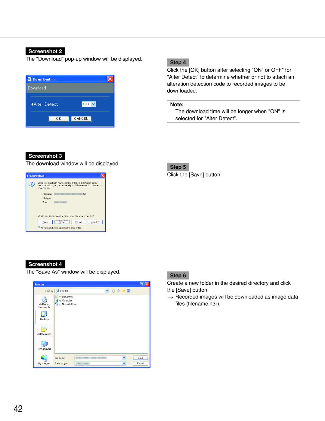 Panasonic WJ-ND300A operating instructions Download pop-up window will be displayed 