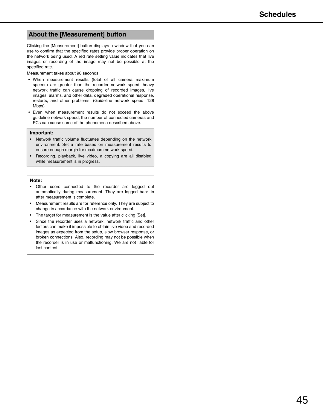 Panasonic WJ-ND400 manual About the Measurement button 