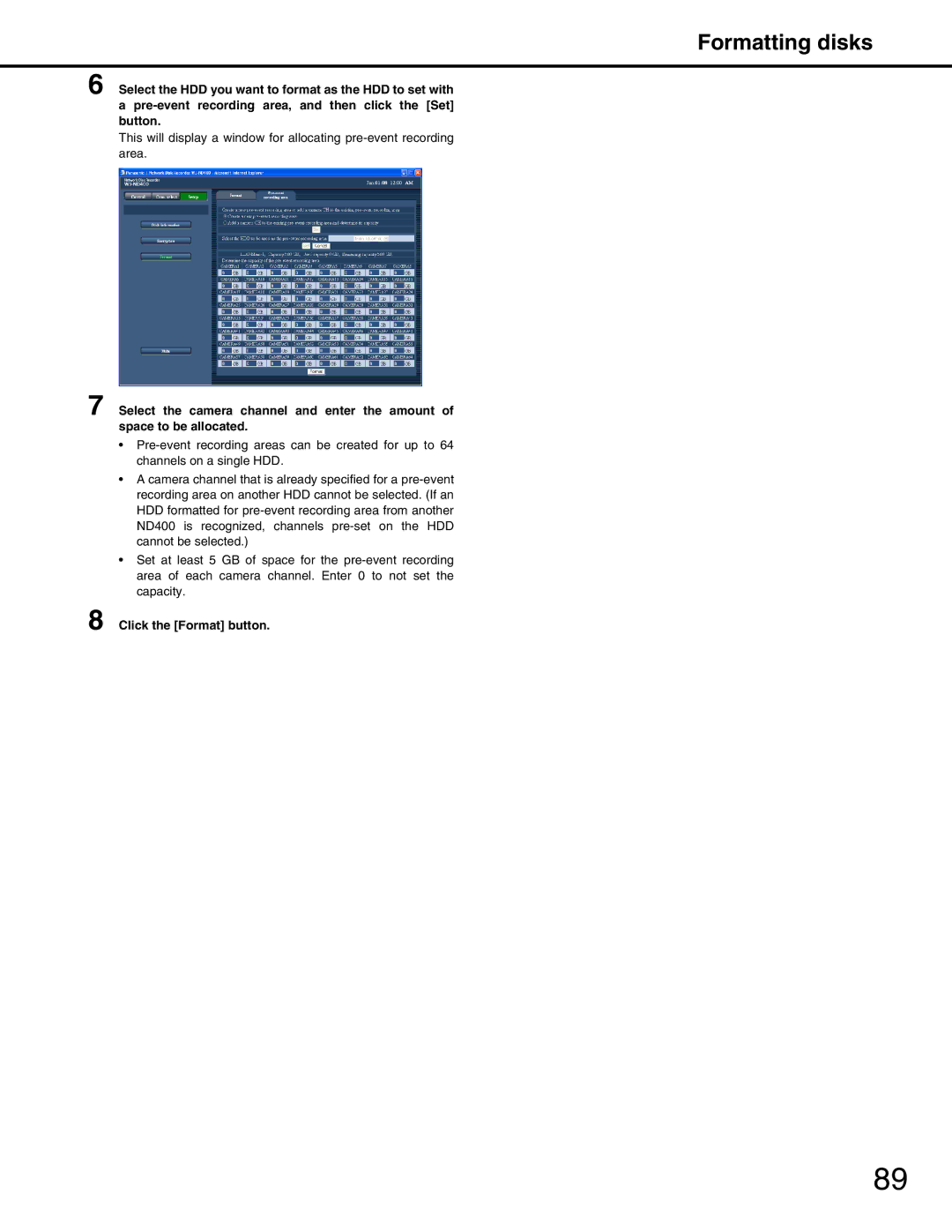 Panasonic WJ-ND400 manual Click the Format button 