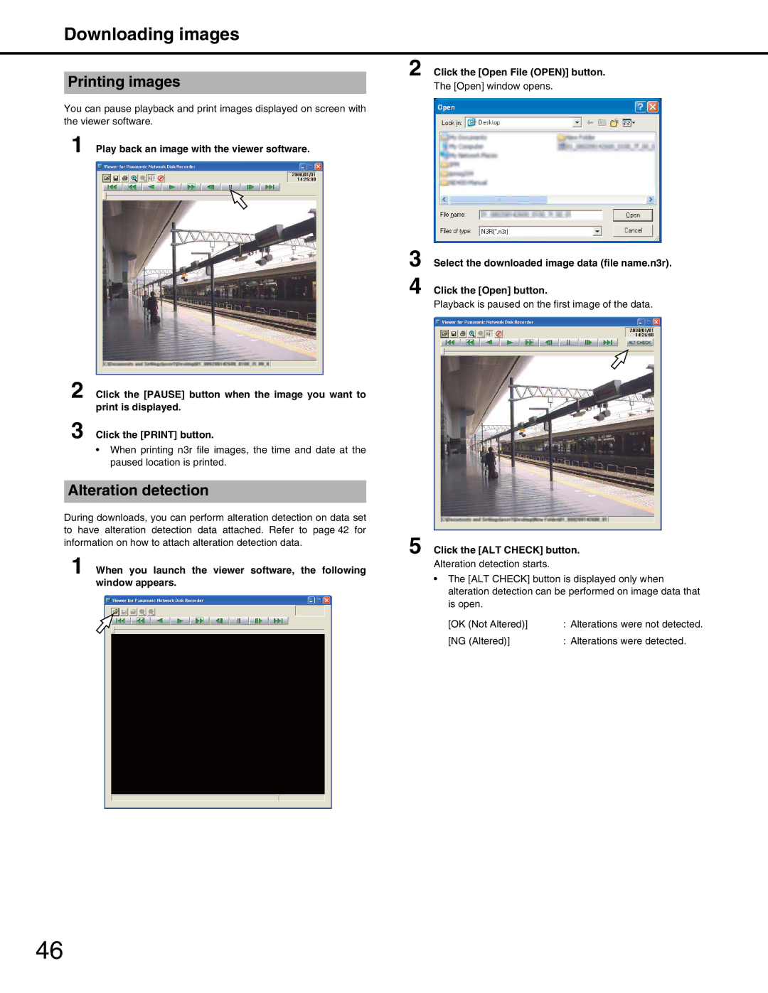 Panasonic WJ-ND400 manual Printing images, Alteration detection 