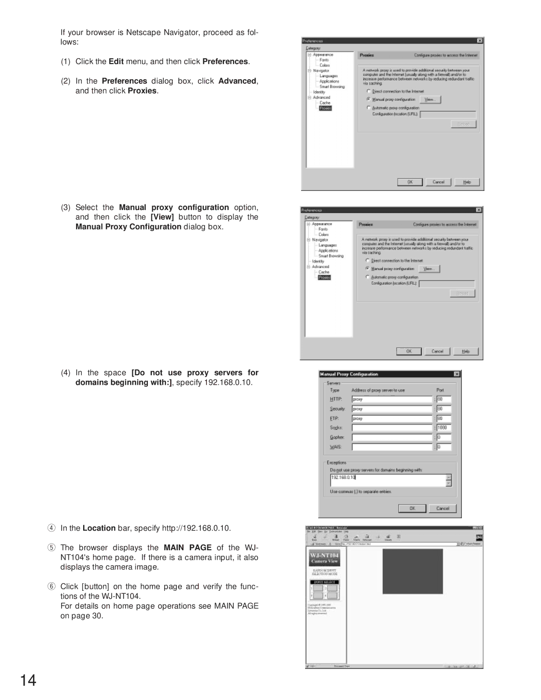 Panasonic WJ-NT104 operating instructions 