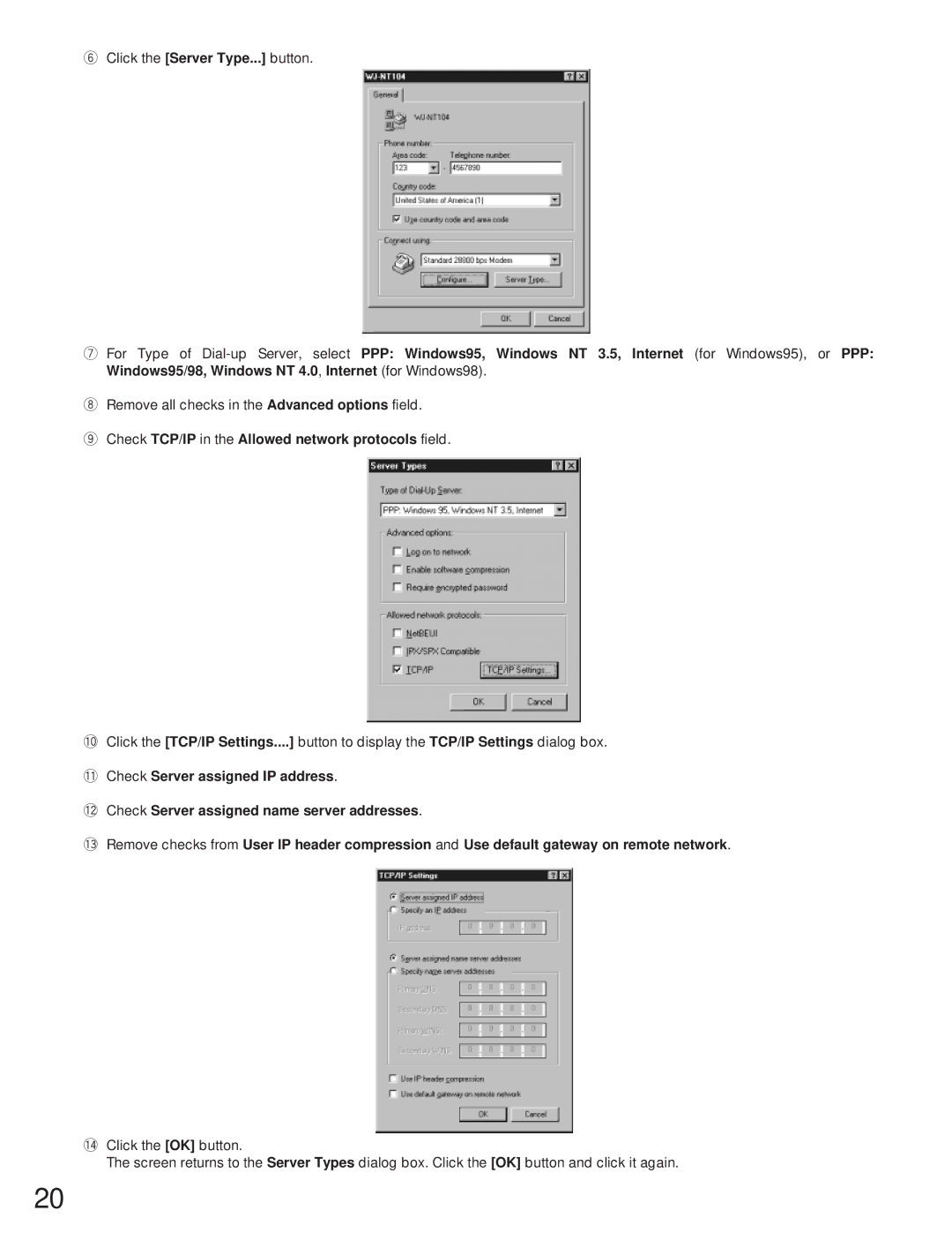 Panasonic WJ-NT104 operating instructions Check TCP/IP in the Allowed network protocols field 