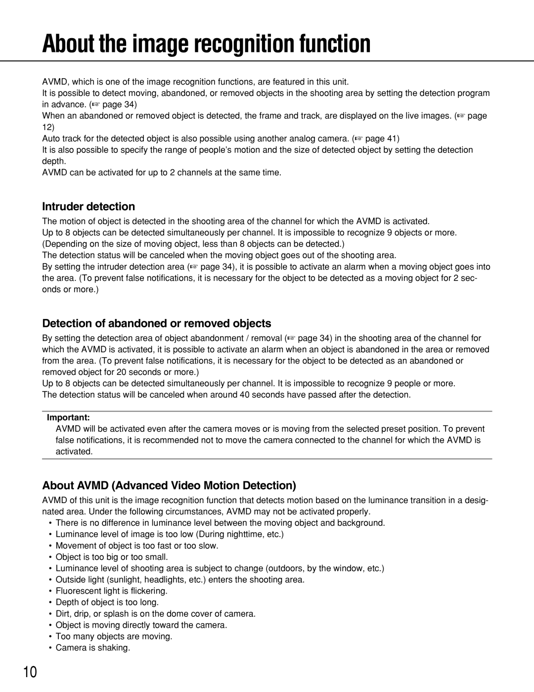 Panasonic WJ-NT314 About the image recognition function, Intruder detection, Detection of abandoned or removed objects 