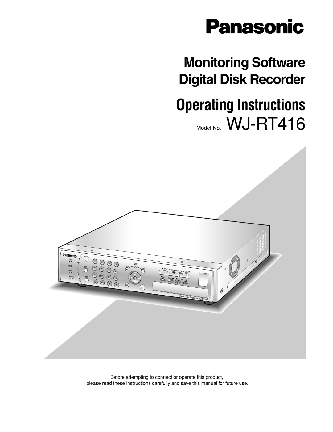 Panasonic WJ-RT416 manual Operating Instructions 