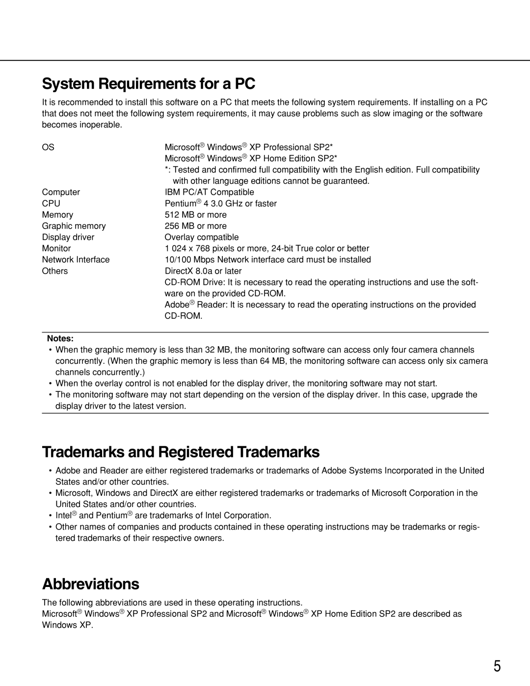 Panasonic WJ-RT416 manual System Requirements for a PC 