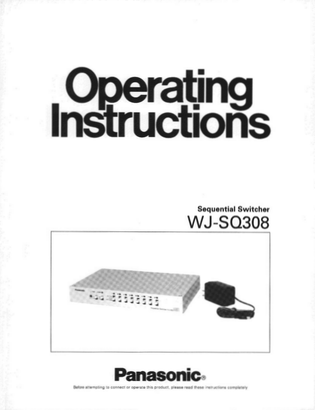 Panasonic WJ-SQ308 manual 