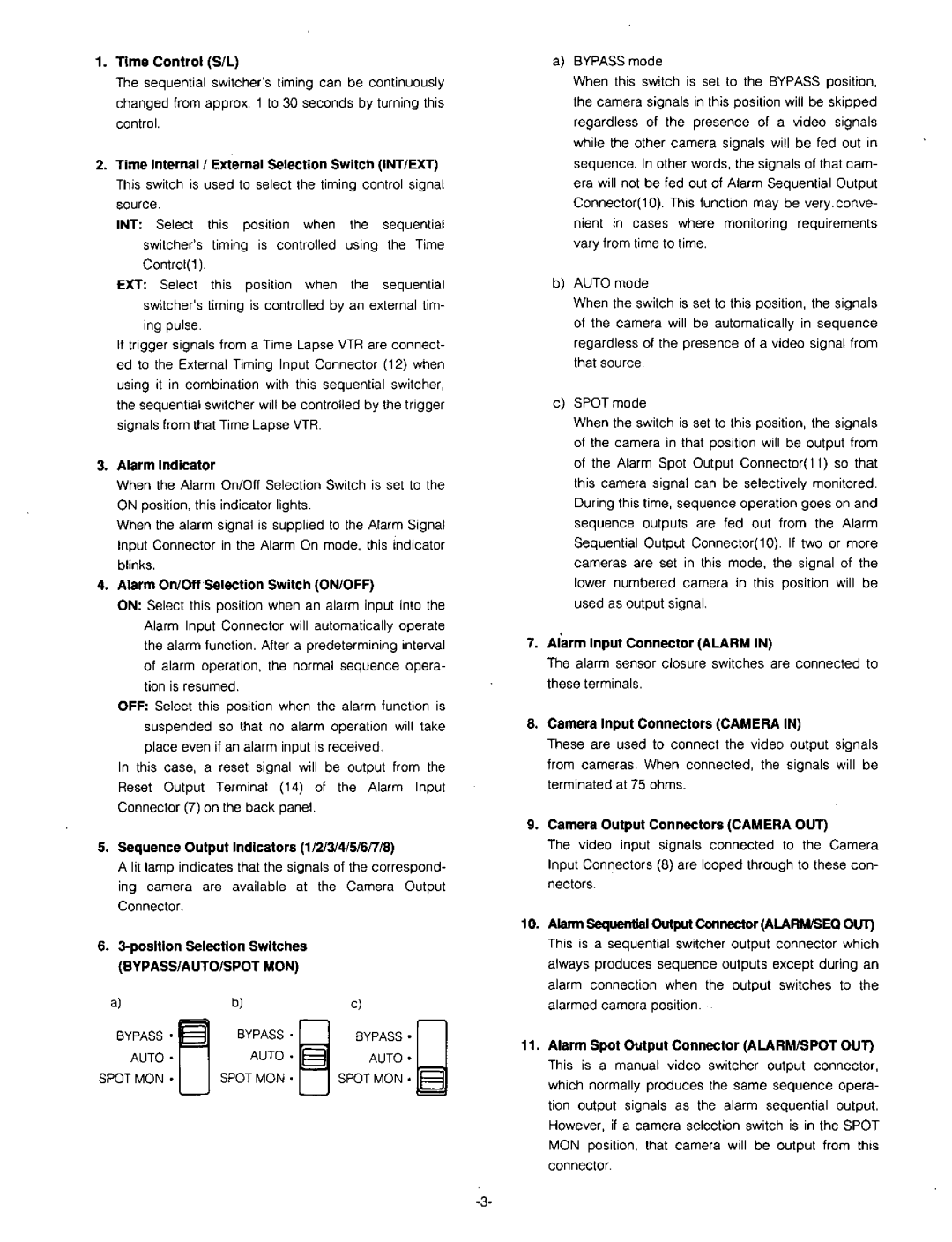 Panasonic WJ-SQ308 manual 