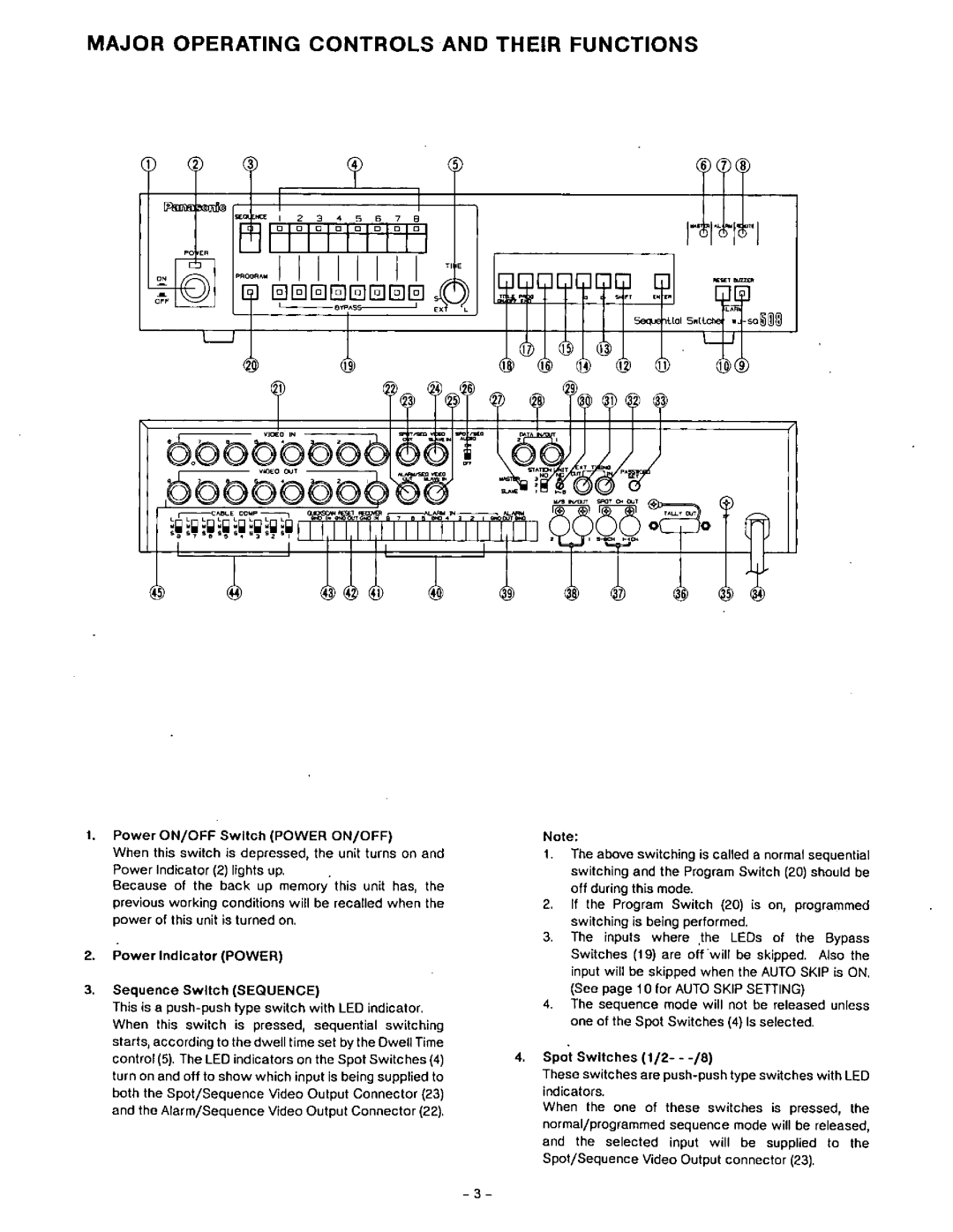 Panasonic WJ-SQ508 manual 