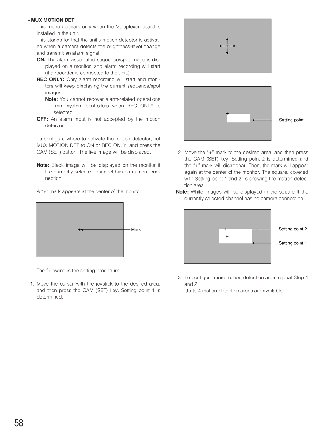 Panasonic WJ-SX 150 manual MUX Motion DET 