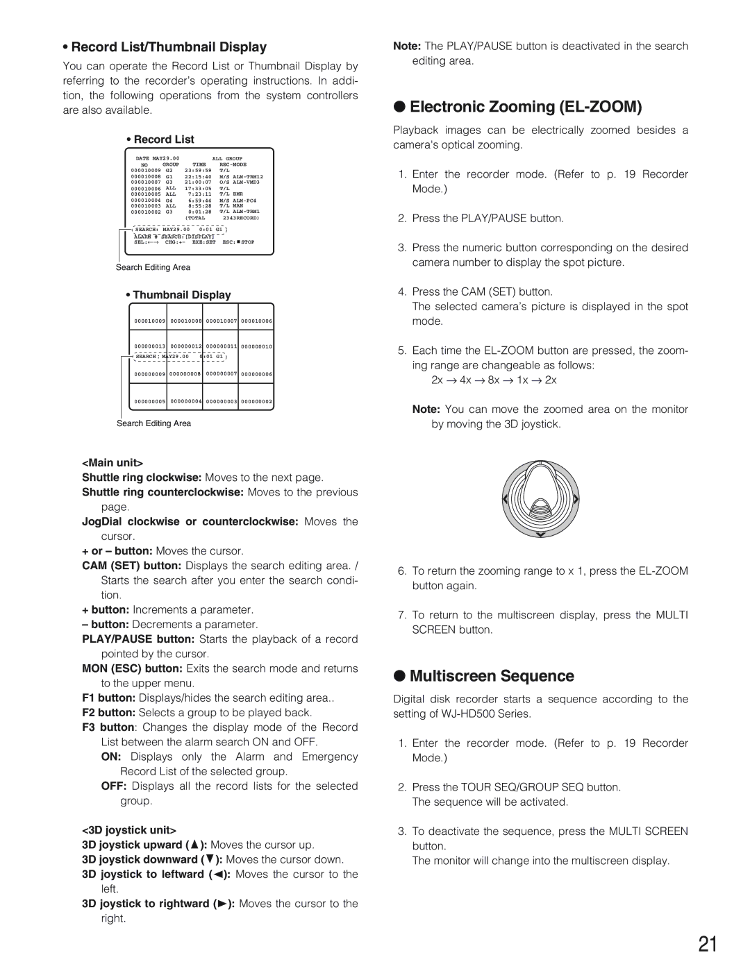 Panasonic WJ-SX 150A manual Left, 3D joystick to rightward B Moves the cursor to, Right 